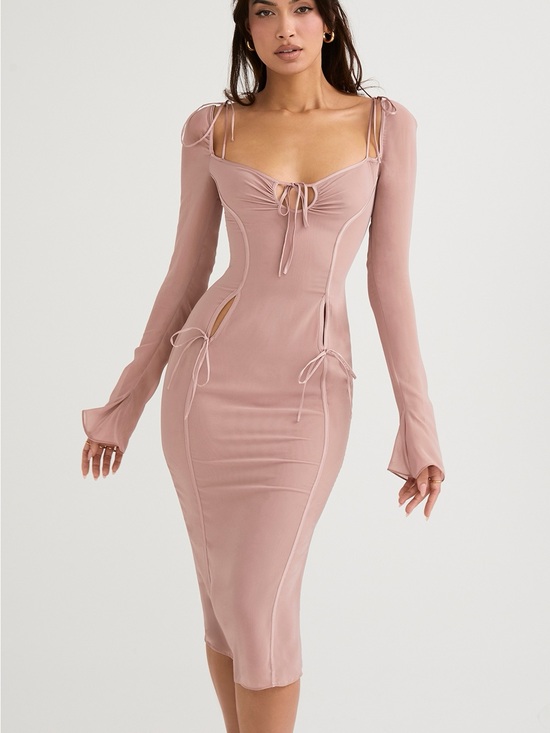 House of CB Dresses & Skirts - HOUSE OF CB ophelia Robe Mi-Longue Rose Poudré Ouverte, S